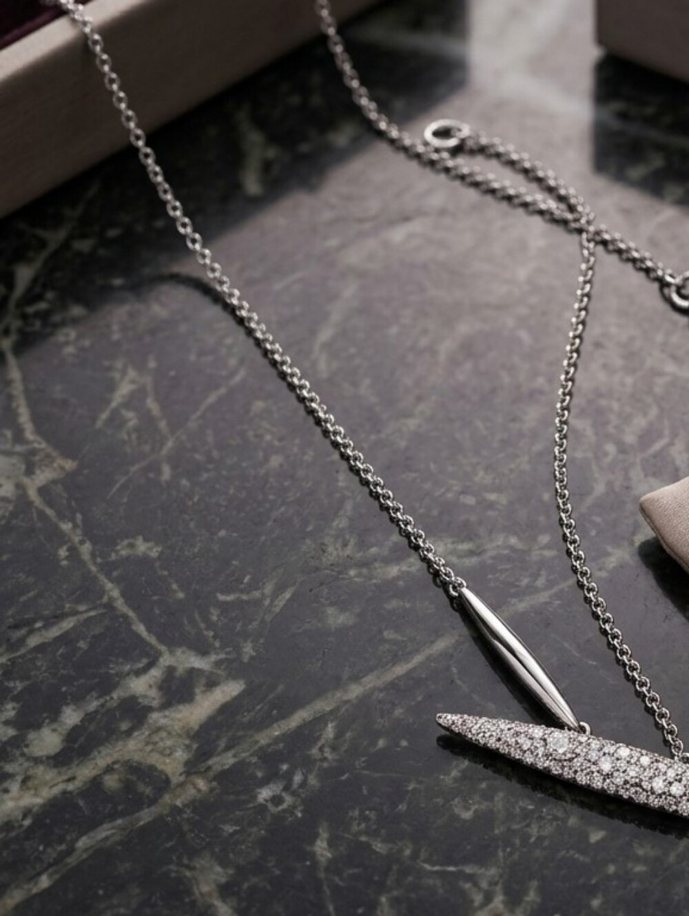 Alexis Bittar Silver Crystal Bar Pendant Necklace 💎✨ - Picture 3 of 5